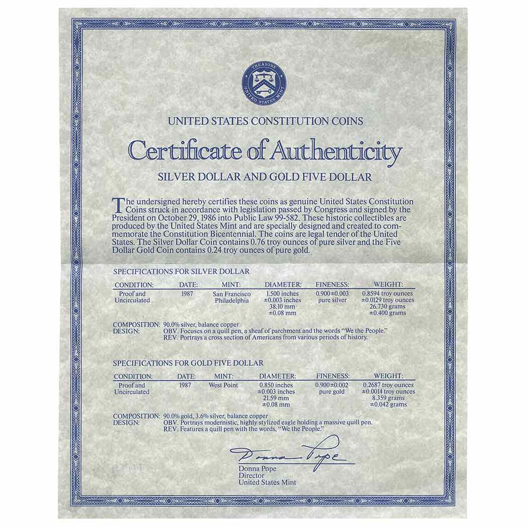 Lot image - United States 1987 Constitution Proof Set