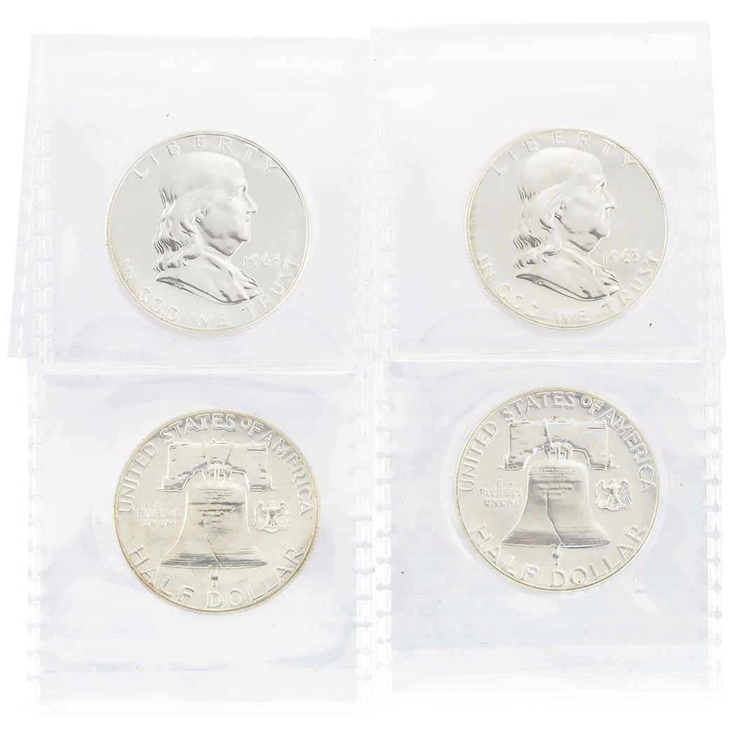 Lot image - United States 1963 Franklin Half Dollars