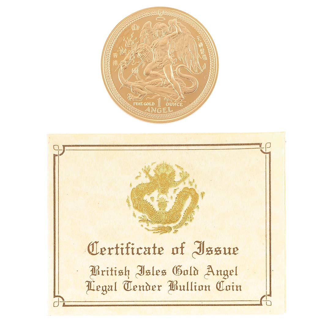 Lot image - Isle of Man 1987 Hong Kong Exposition Gold Angel