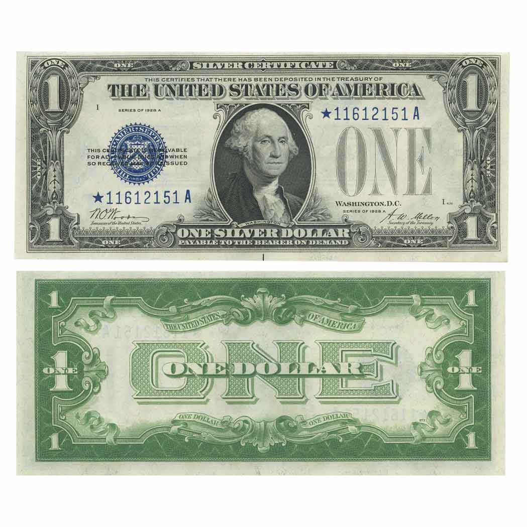Lot image - United States 1928 $1 Silver Certificate STAR Note