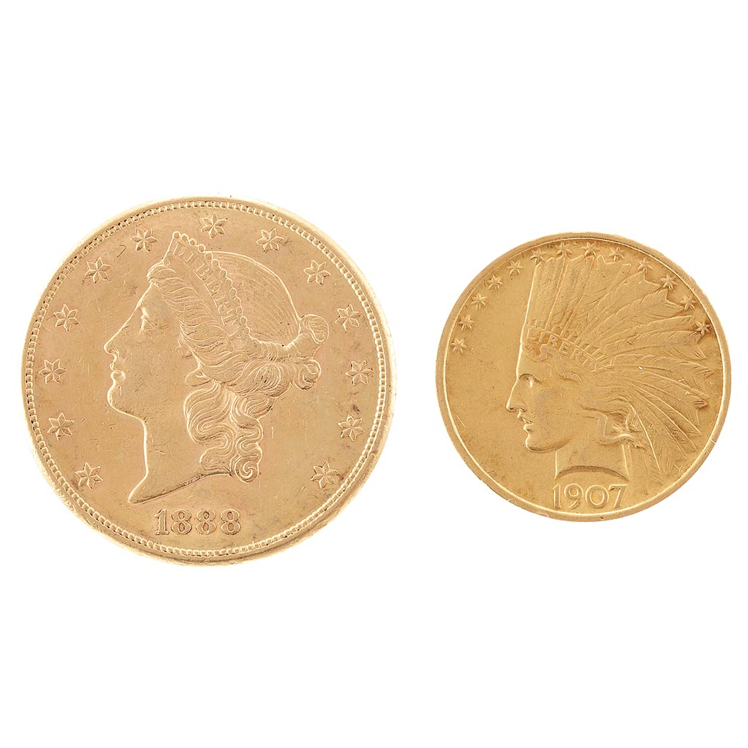 Lot image - United States $20 and $10 Gold Coins