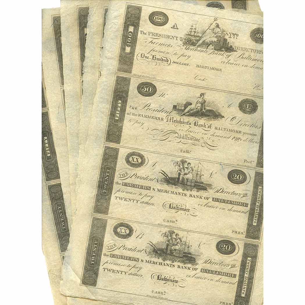 Lot image - Merchants Bank of Baltimore Printers Waste