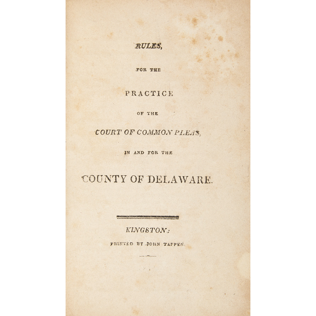 Lot image - [NEW YORK - SUPREME COURT] Rules of the Supreme Court of the State of New-York. Albany: Webster, 1799. First edition. Early...