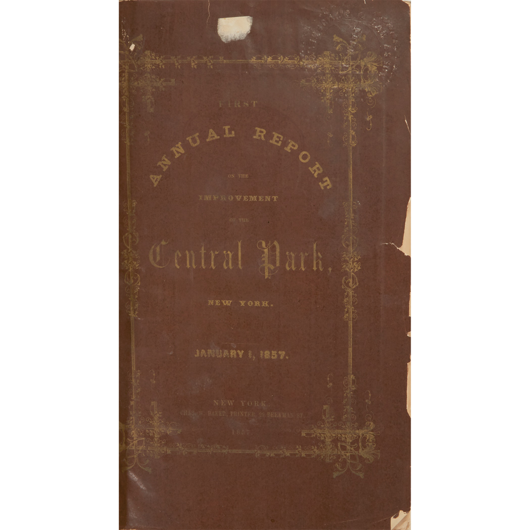 Lot image - [NEW YORK - CENTRAL PARK]  Group of Central Park Reports, 1857-1870
