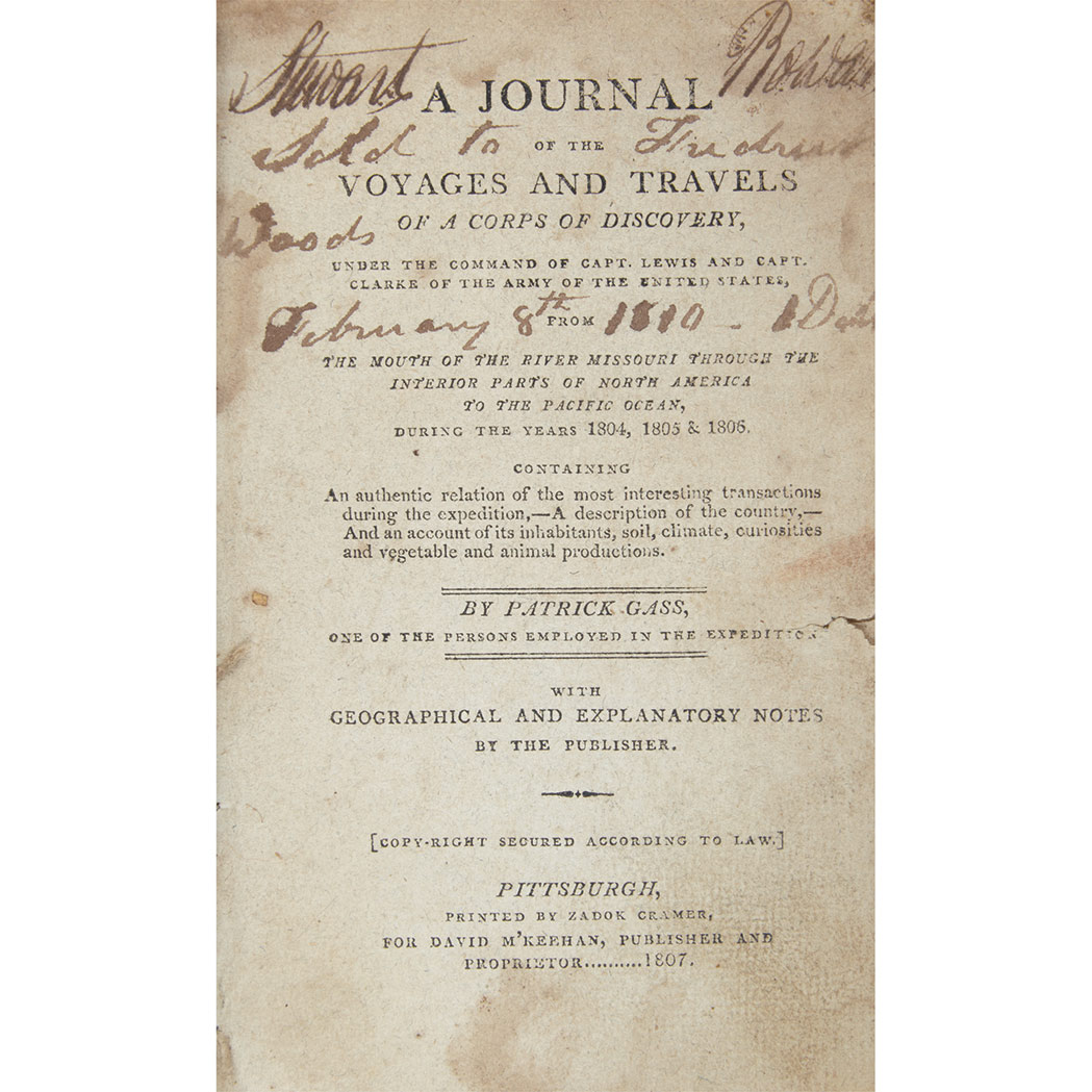 Lot image - [LEWIS & CLARK] GASS, PATRICK. A Journal of the Voyages and Travels of a Corps of Discovery, under the Command of Captain Lewis and ...
