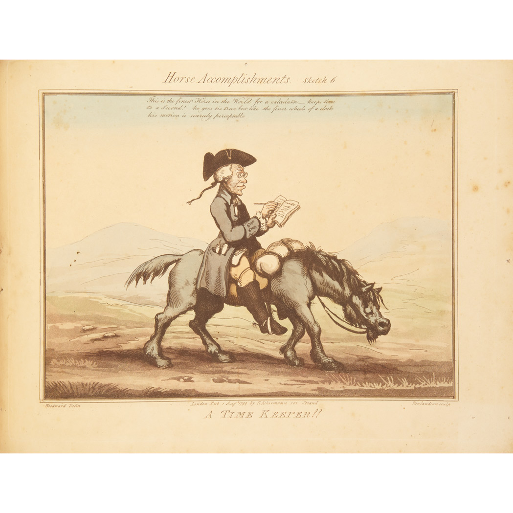Lot image - [COLOR PLATE]  ROWLANDSON, THOMAS and WOODWARD, GEORGE MOUTARD. Horse Accomplishments