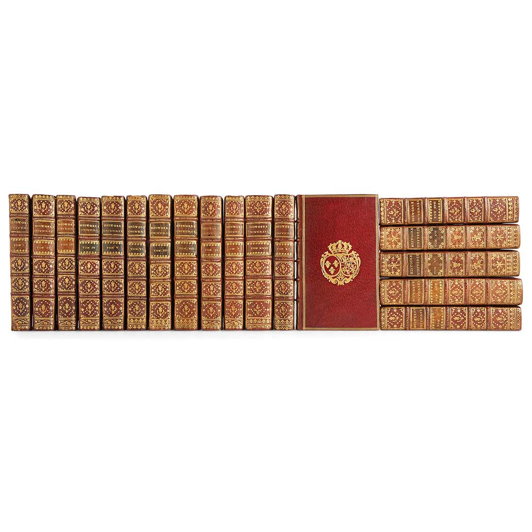 Lot image - [BINDING-MARIE LESZCZYNSKA, WIFE OF LOUIS XV]  HARDION, JACQUES. Histoire universelle sacrée et profane, composée par ordre de Mesdames de France
