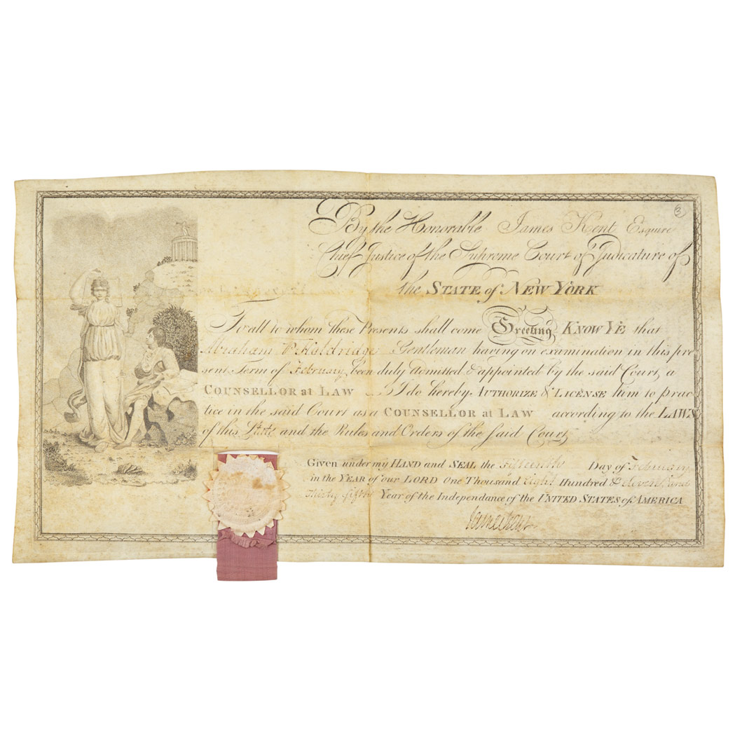 Lot image - KENT, JAMES  Two New York Supreme Court documents signed