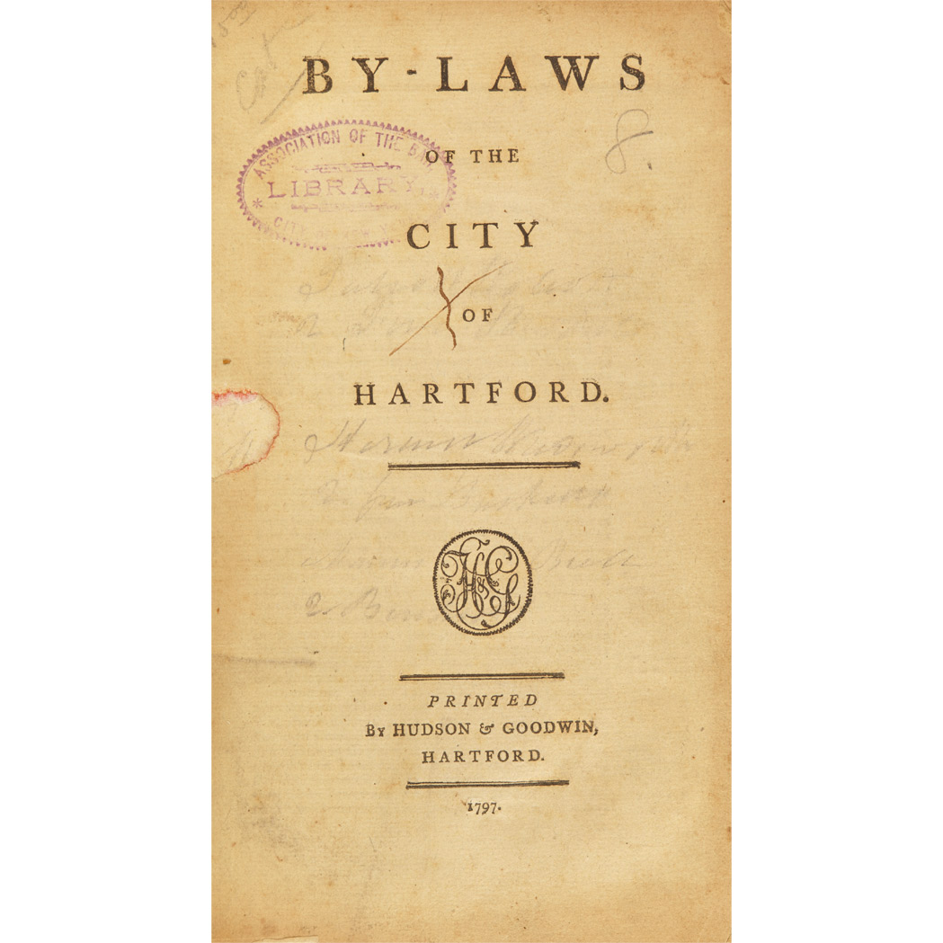 Lot image - [CONNECTICUT]  By-Laws of the City of Hartford