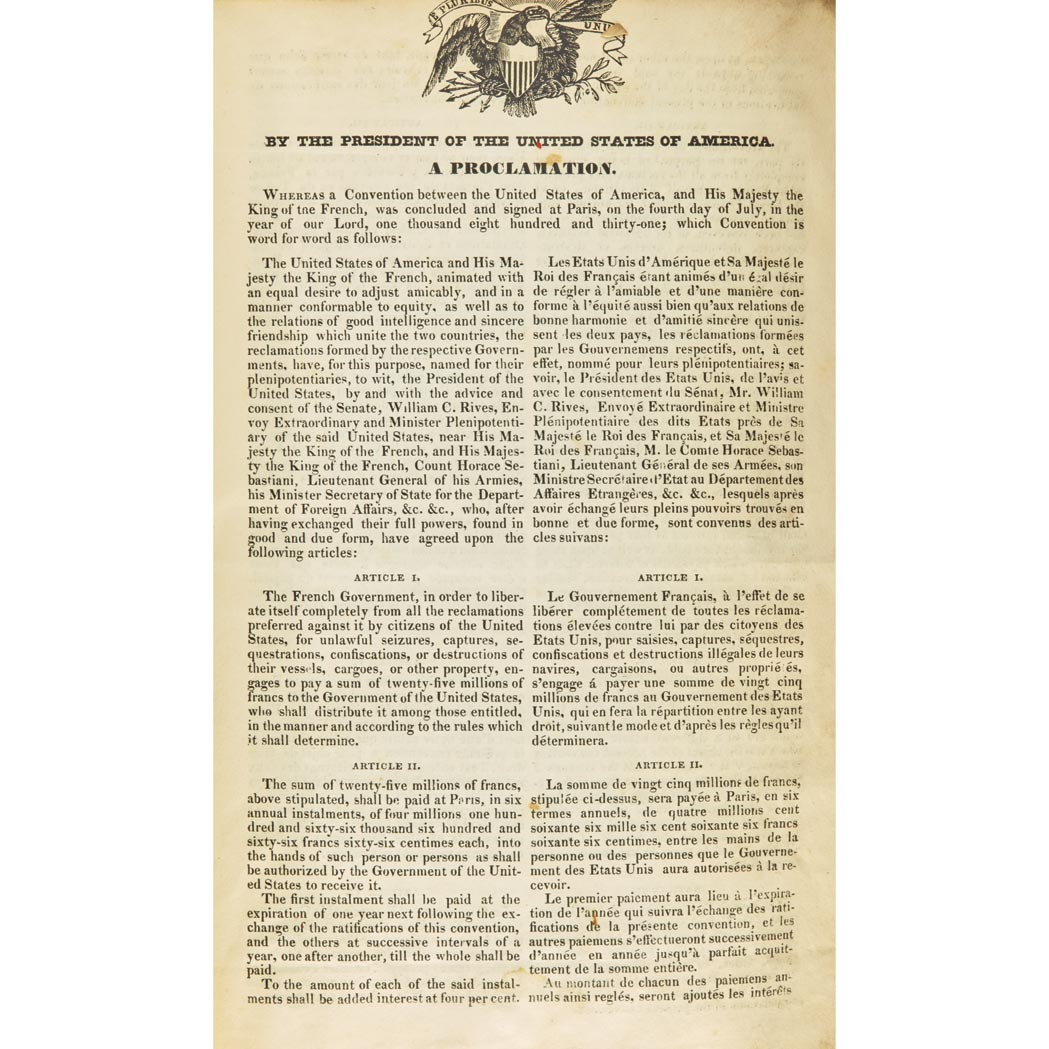 Lot image - [FRENCH SPOLIATION CLAIMS]  Bound volume of pamphlets and broadsides