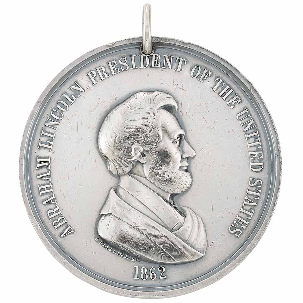 Lot image - United States Abraham Lincoln 1862 Silver Indian Peace Medal Julian IP-39A