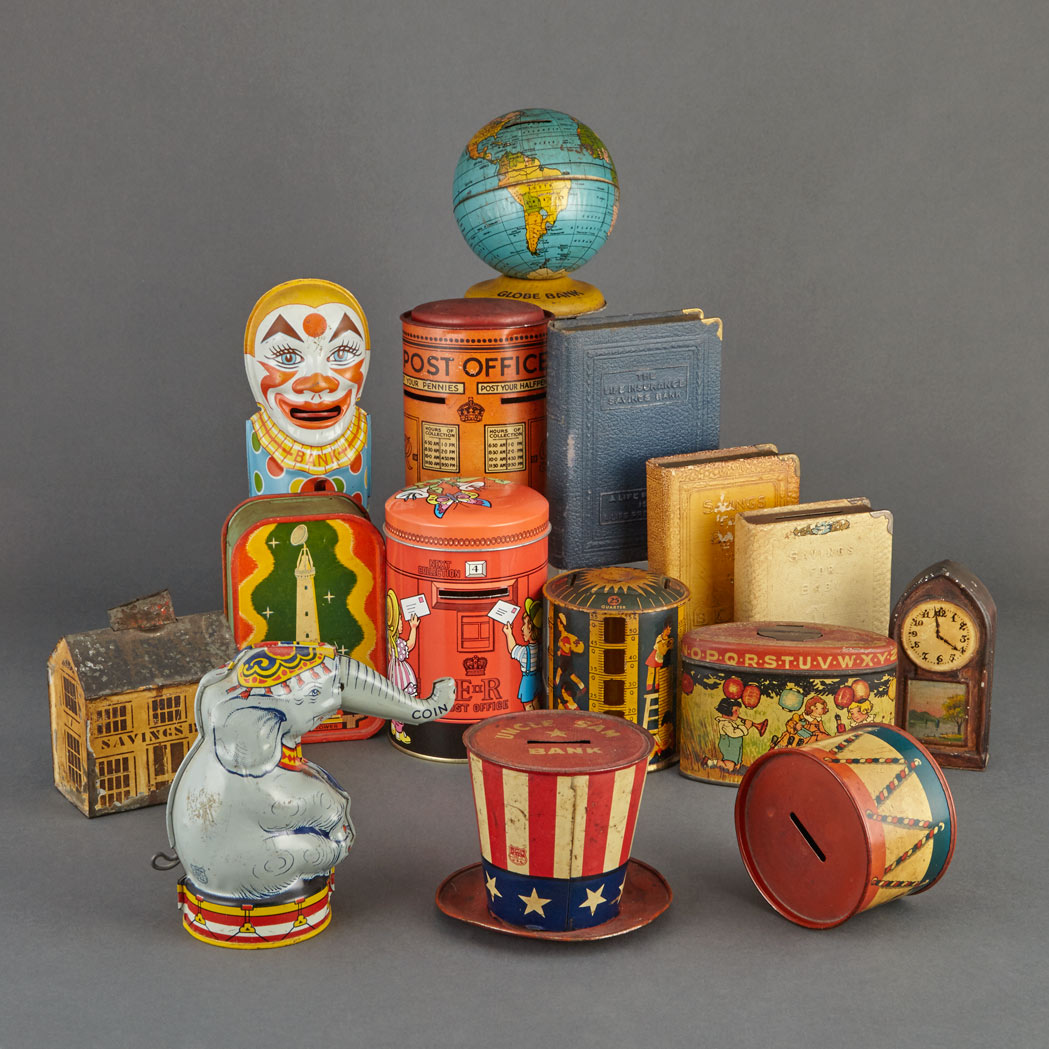 Lot image - Group of Tin Banks