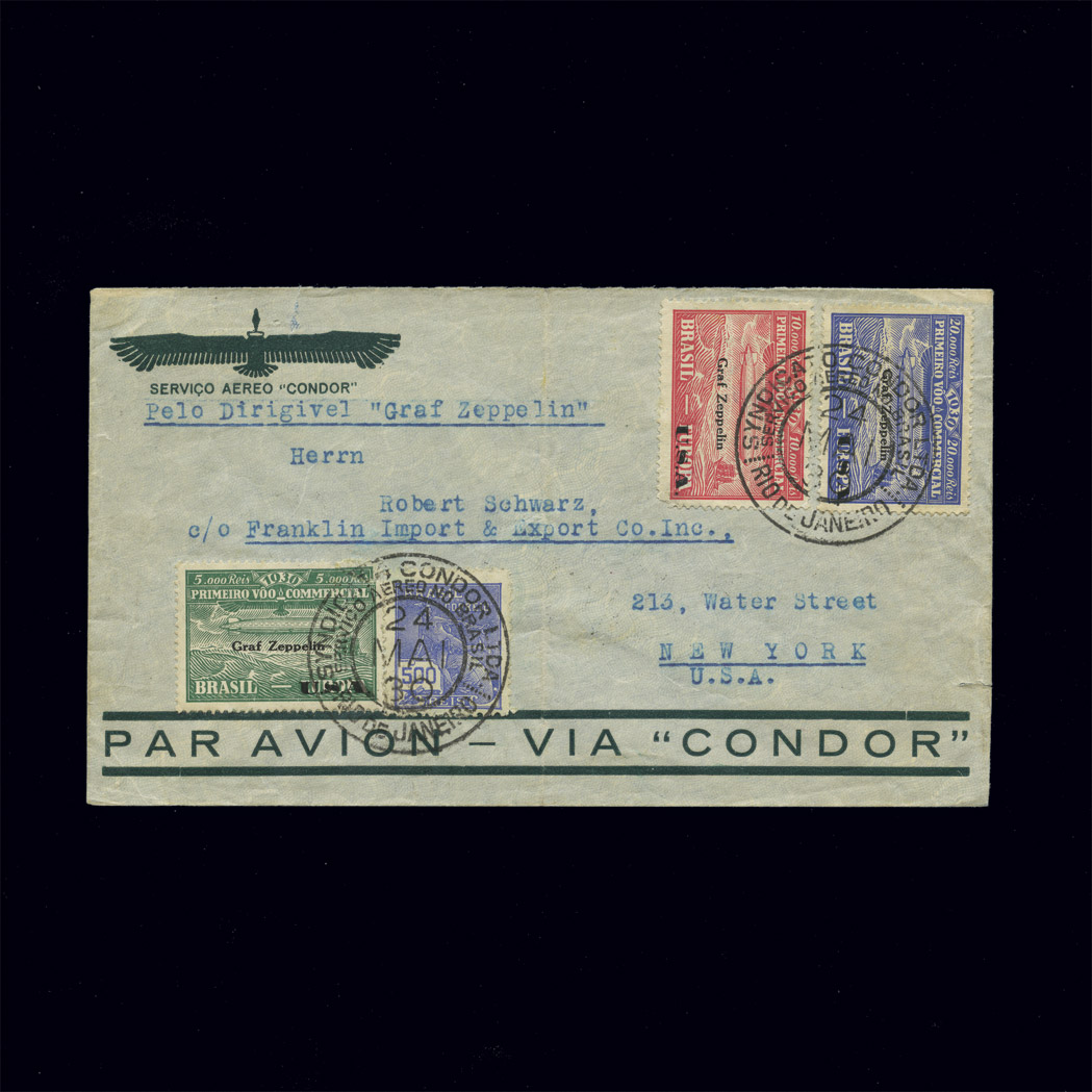 Lot image - Brazil 1930 Zeppelin Issue on Cover Scott 4CL8-L10