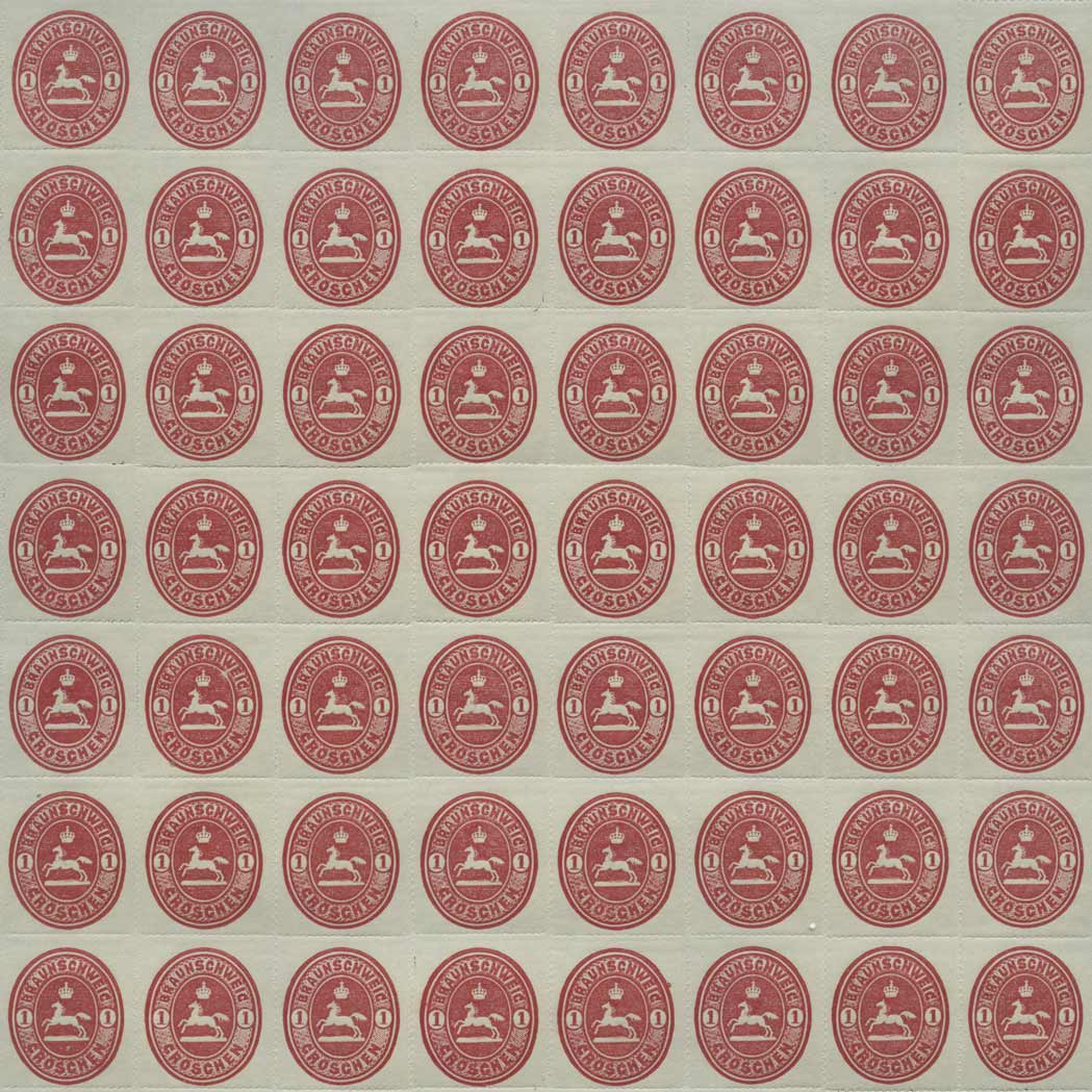 Lot image - German States Brunswick 1865 1 Gr. Carmine Scott 24