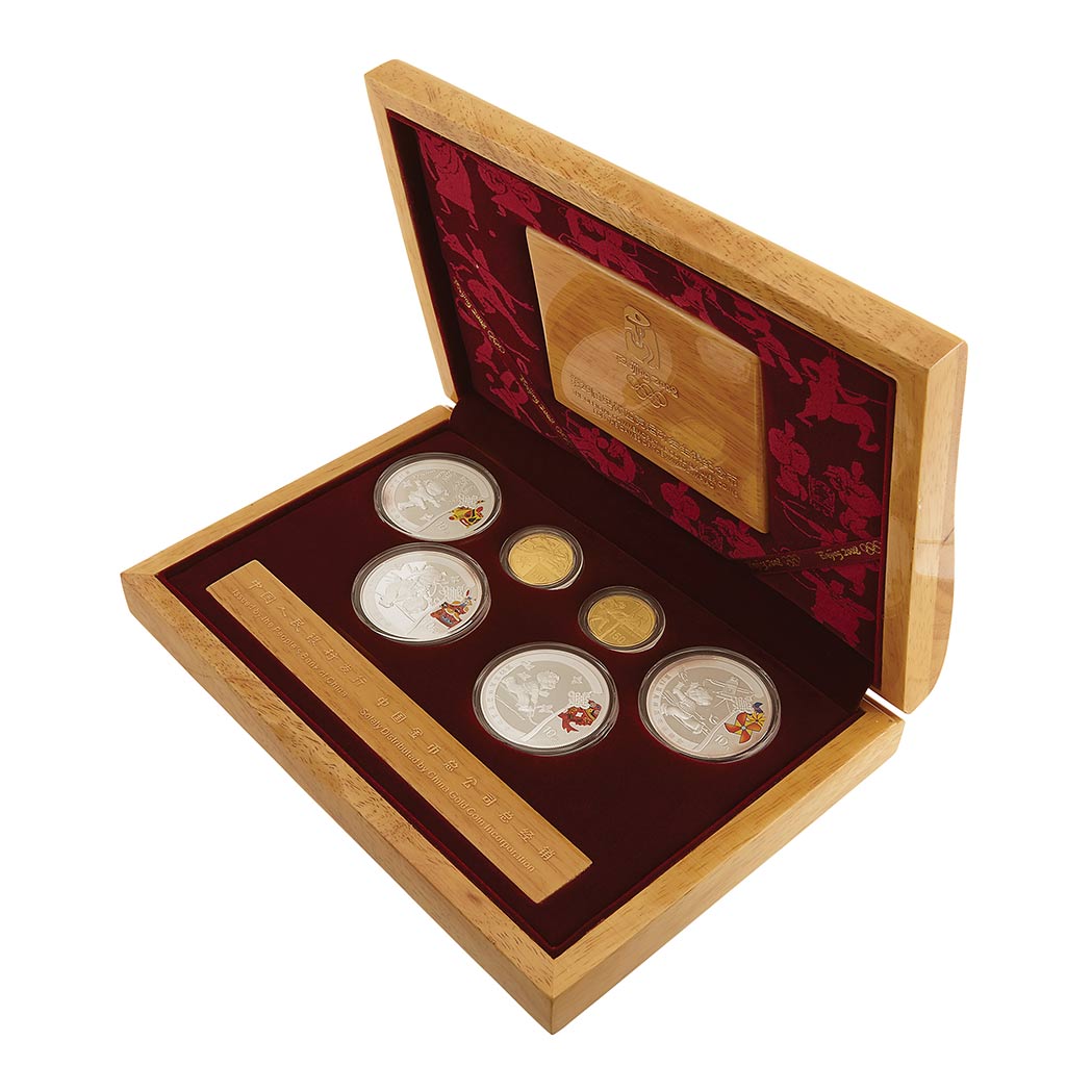 Lot image - China 2008 Beijing Olympic Games Complete Sets of Eighteen Coins