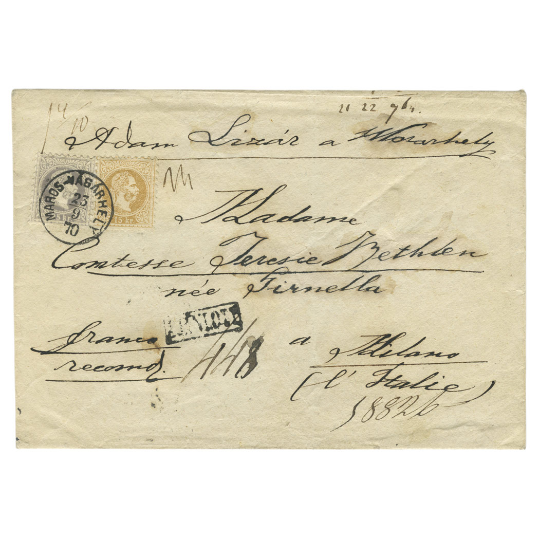 Lot image - Austria 1867 Two Color Franking