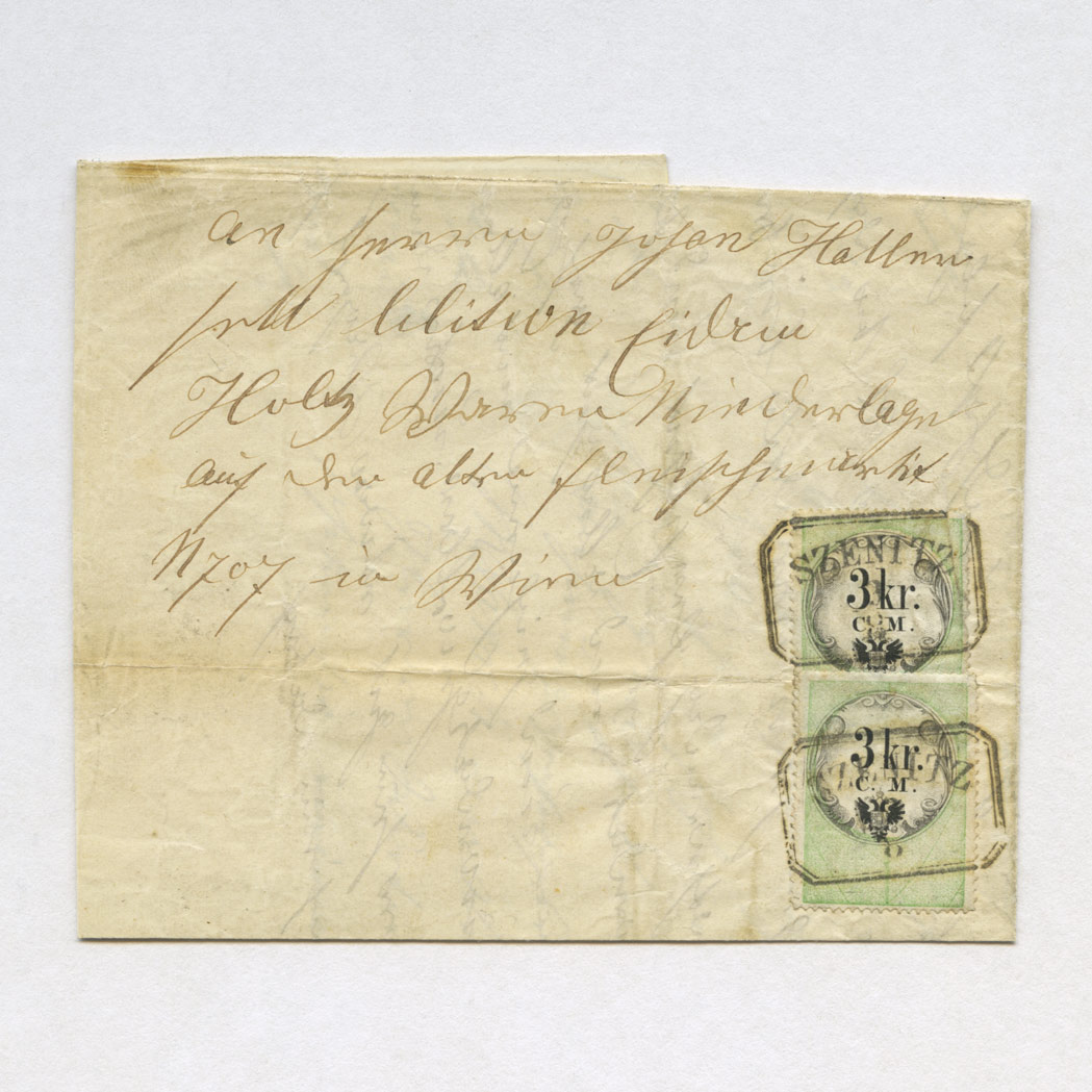 Lot image - Austria 1854 Stamp duty 3 Kr. Black and Green
