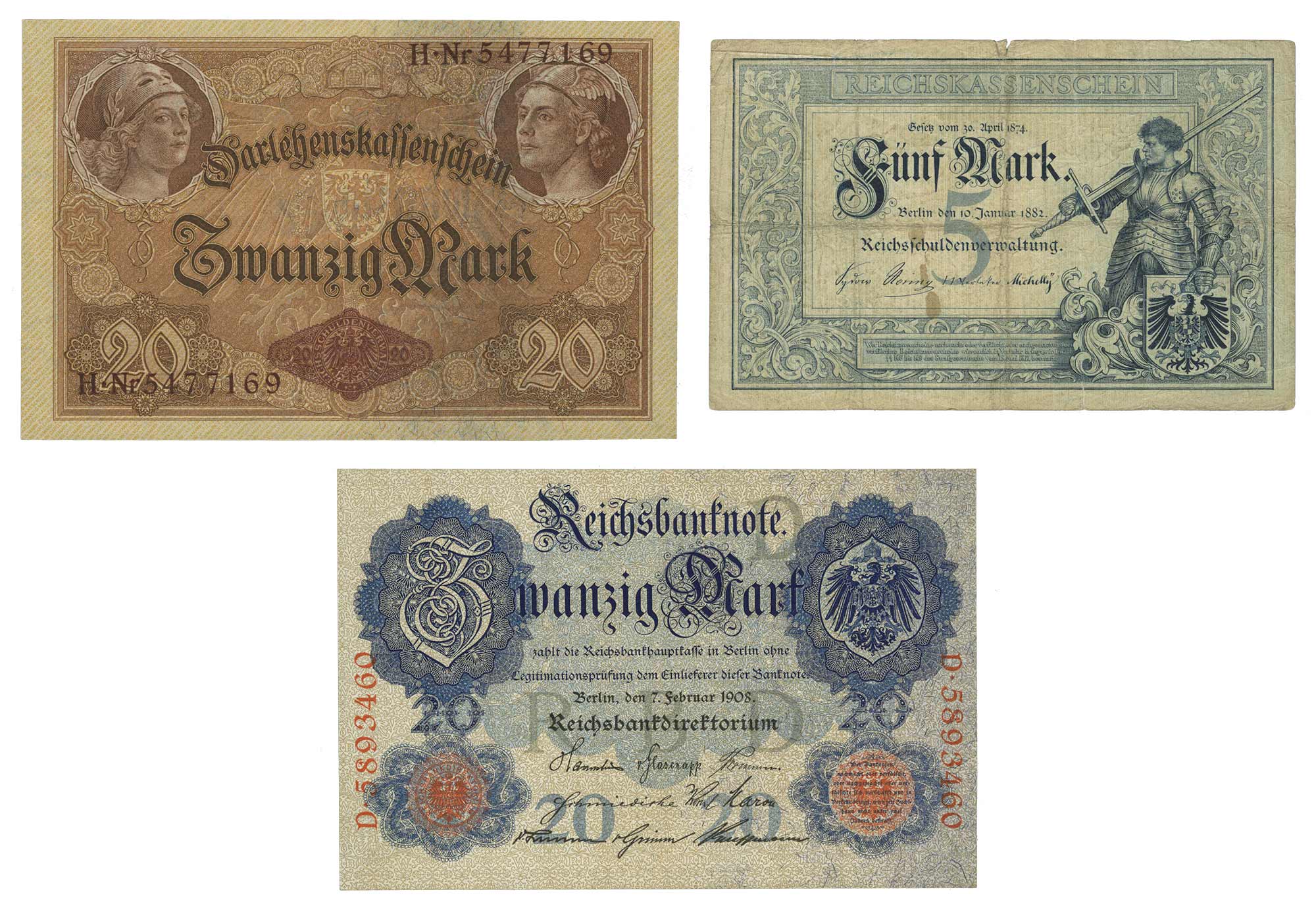 Lot image - German Bank Notes Empire to 1945 Issues