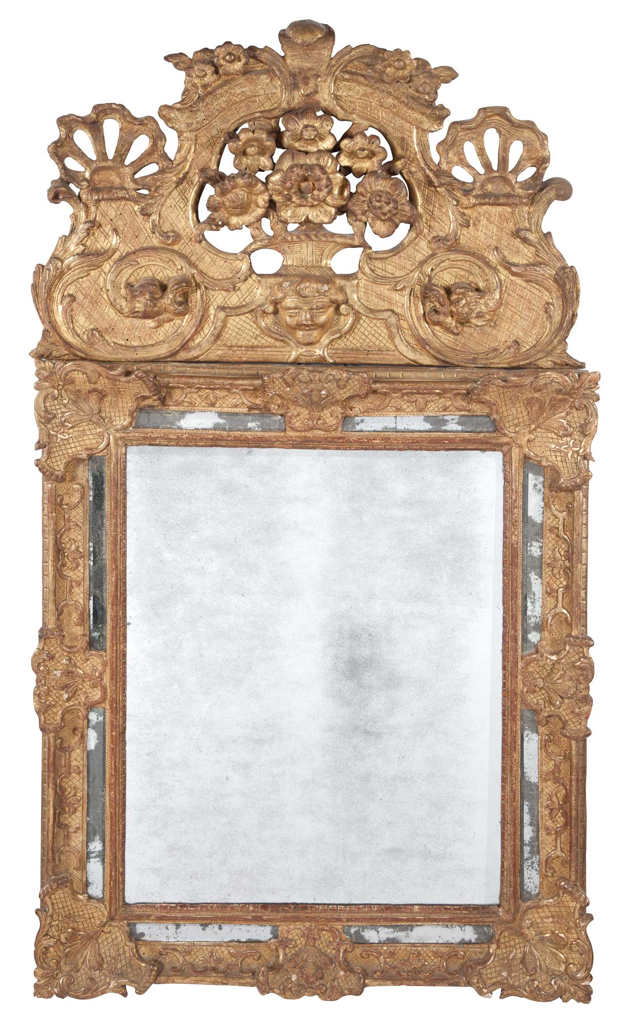 Lot image - Régence Gilt Mirror-Framed Mirror