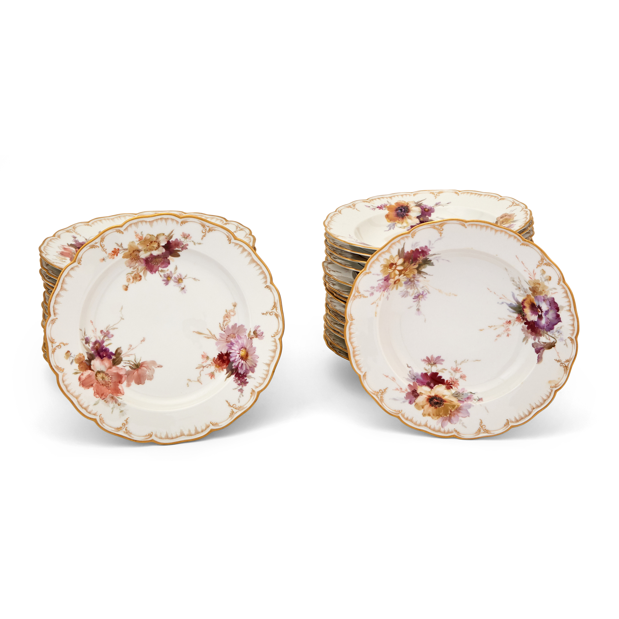 Lot image - Set of Twenty-Eight KPM Porcelain Luncheon Plates
