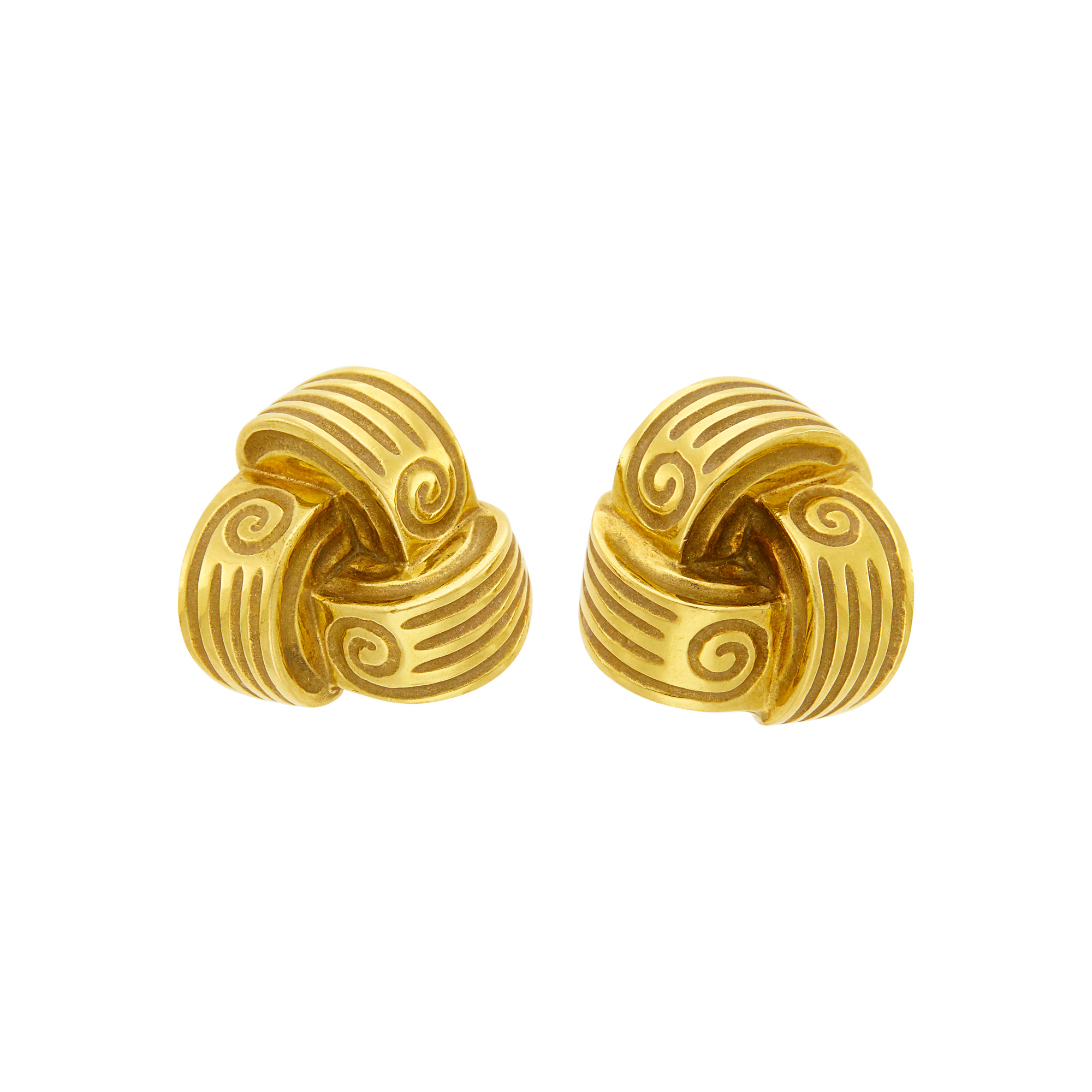 Lot image - Pair of Gold Earclips