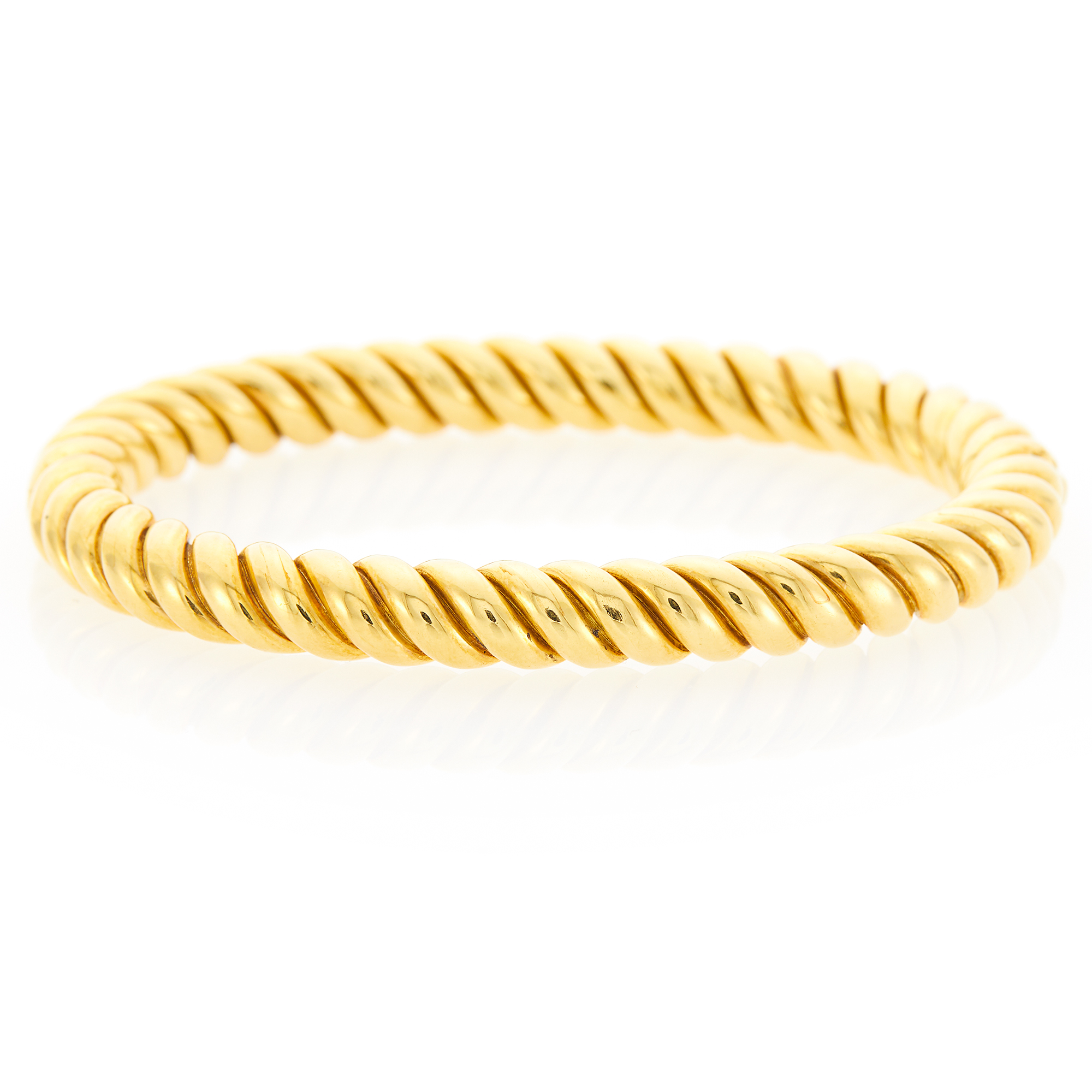 Lot image - Fluted Gold Bangle Bracelet
