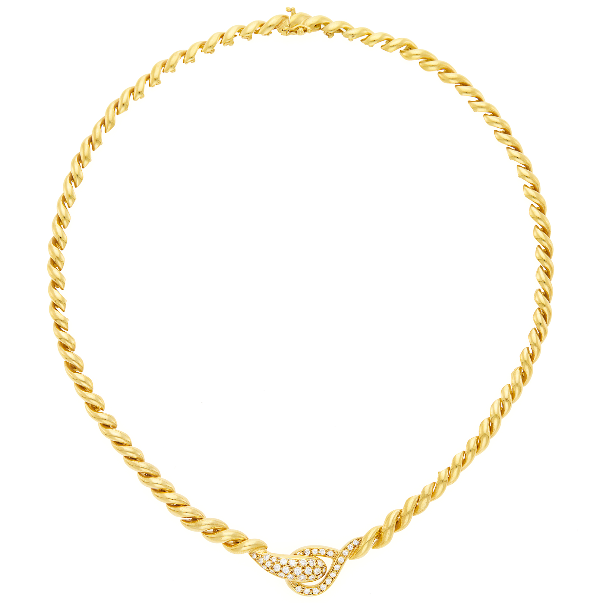 Lot image - Gold and Diamond Necklace