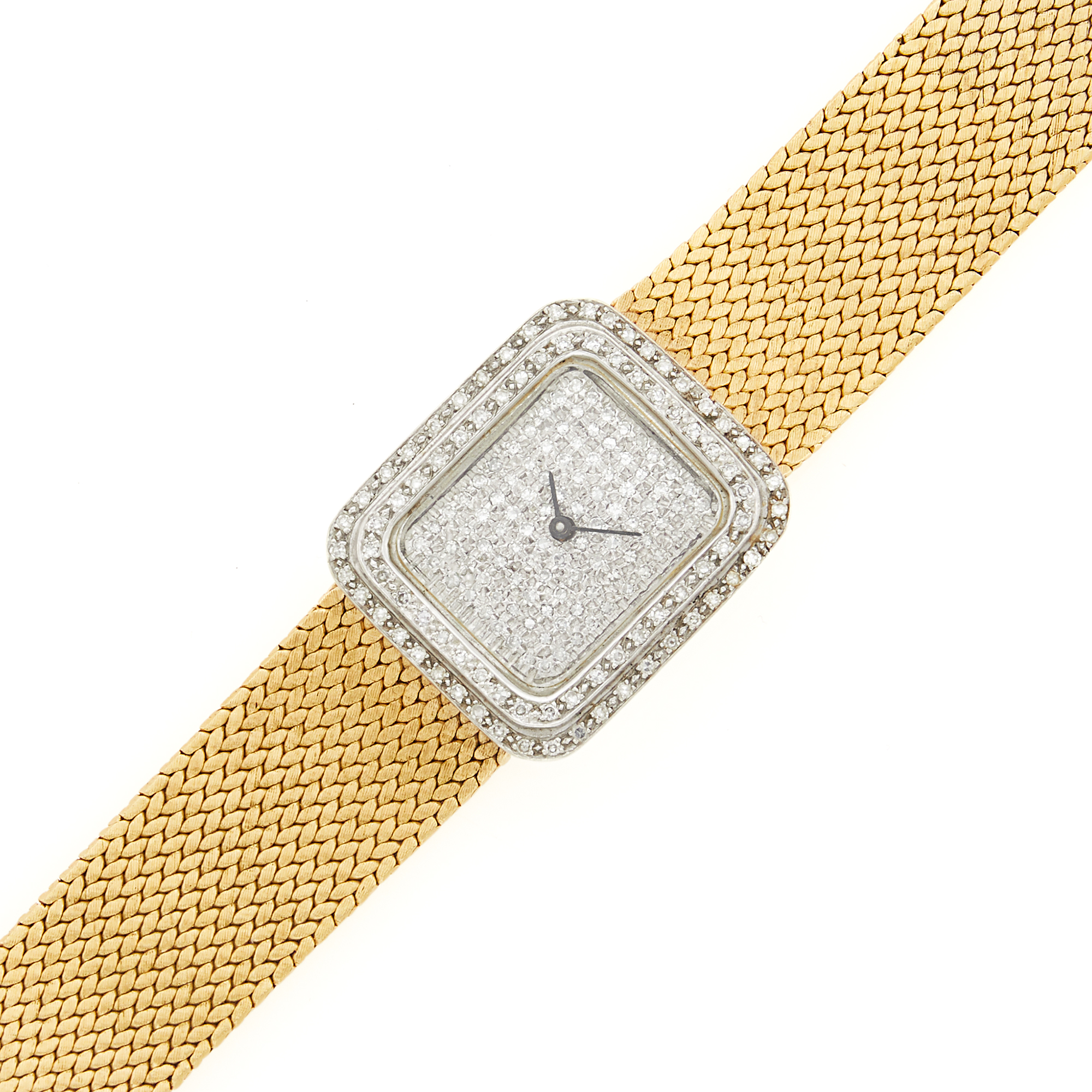Lot image - Two-Color Gold and Diamond Wristwatch