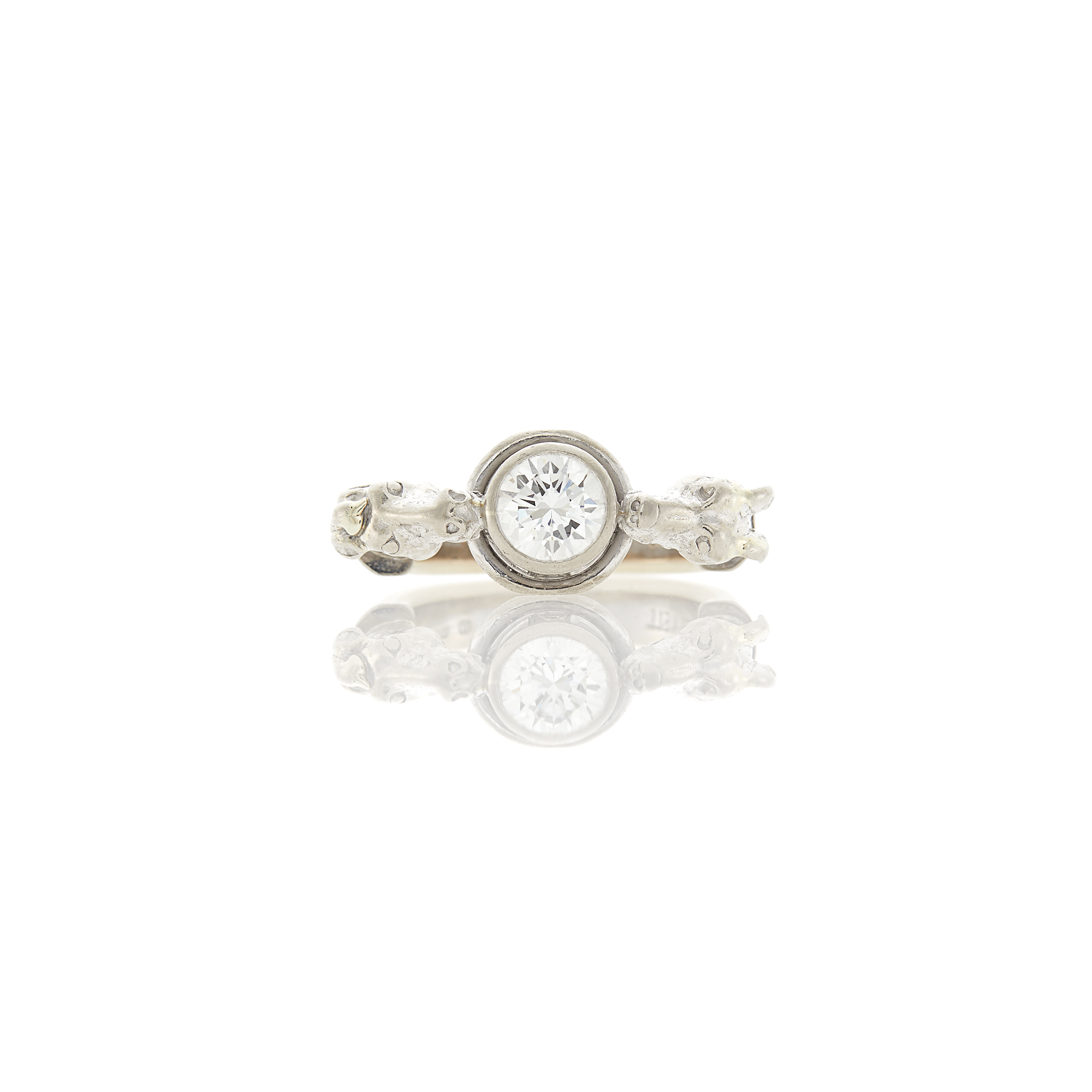 Lot image - Theo Fennell White Gold and Diamond Horse and Dog Head Ring