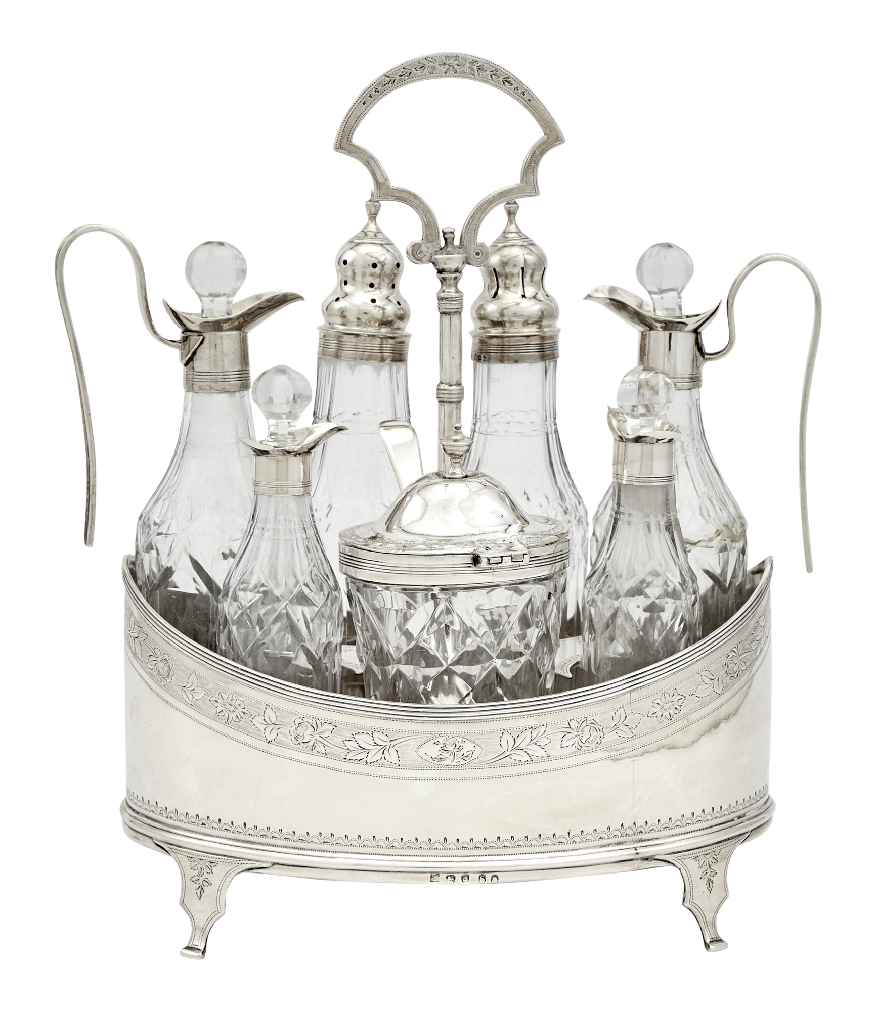 Lot image - George III Sterling Silver Cruet Frame