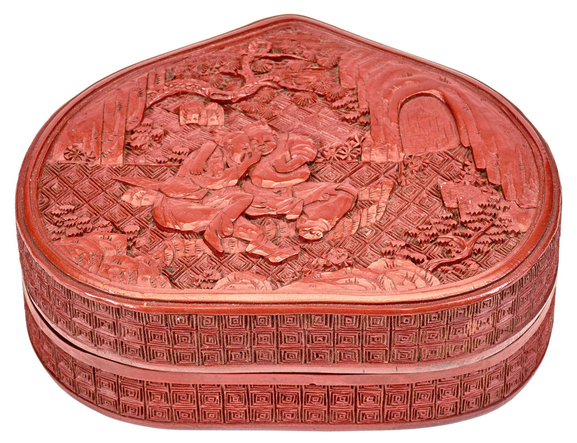Lot image - A Chinese Cinnabar Lacquer Box