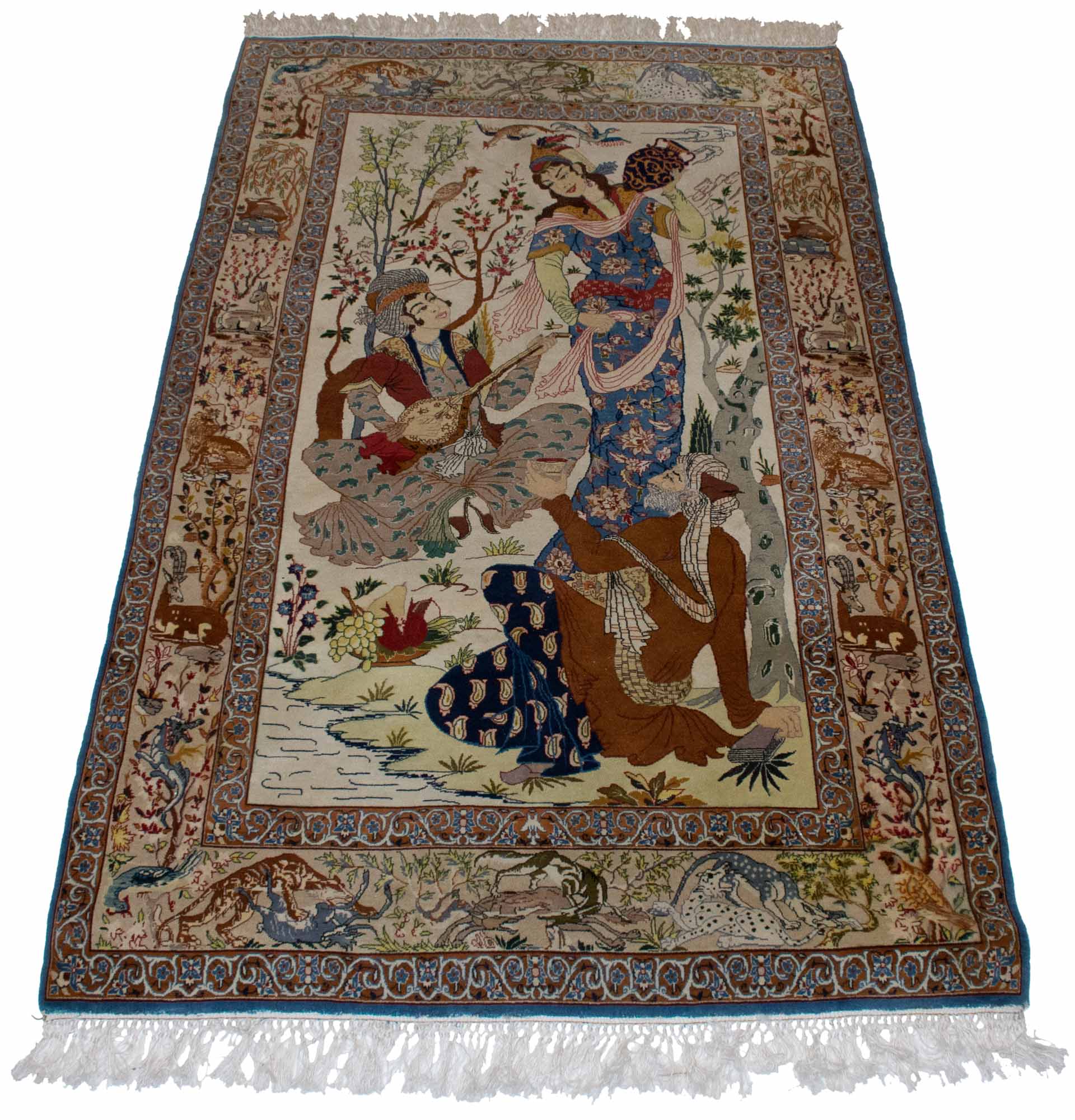 Lot image - Isfahan Pictorial Rug