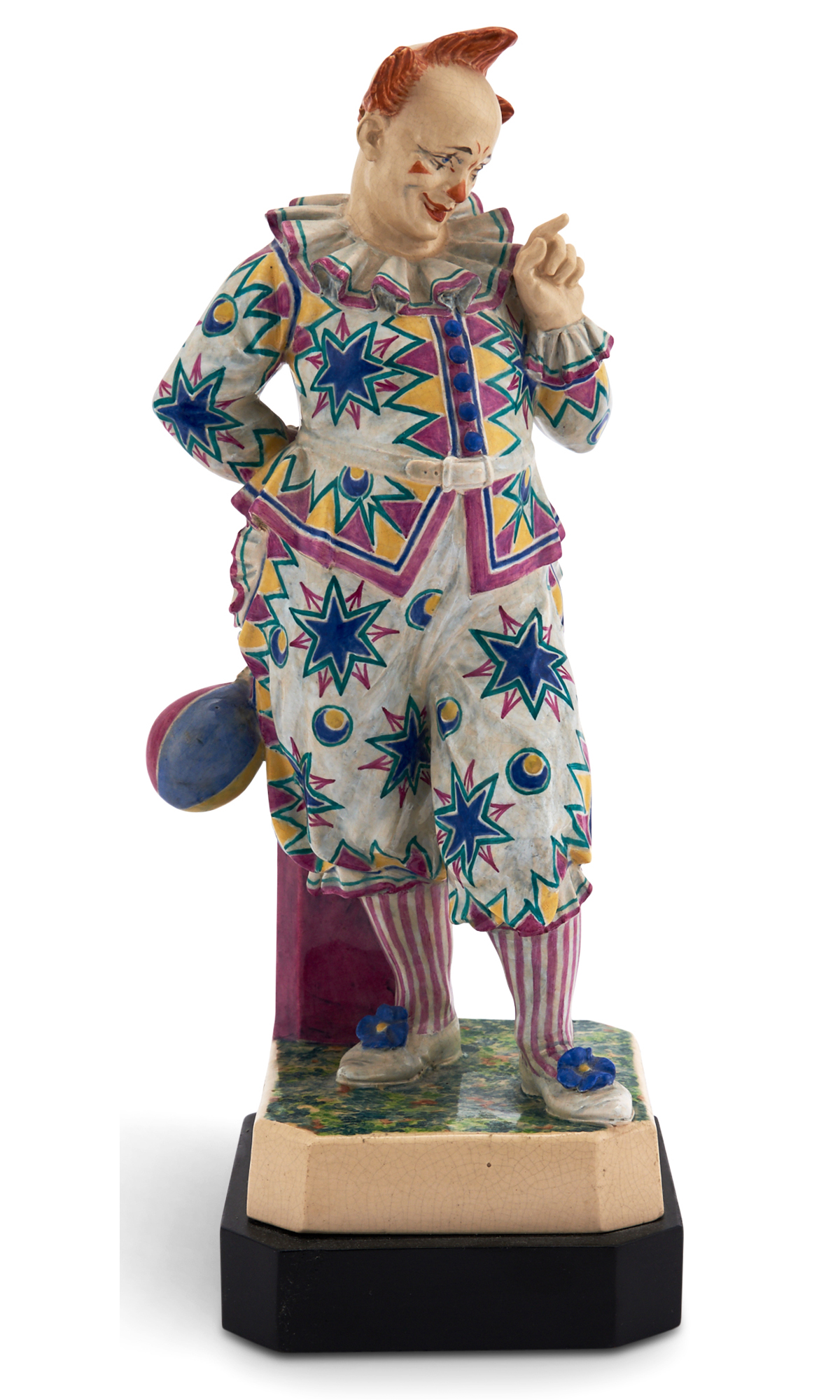 Lot image - Charles Vyse Chelsea Pottery Figure of a Clown