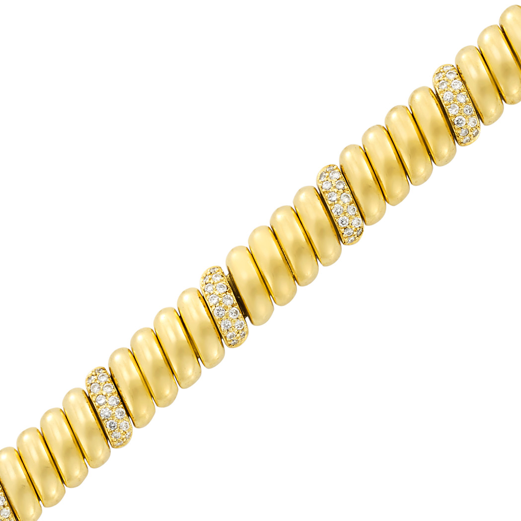Lot image - Gold and Diamond Bracelet, Cartier