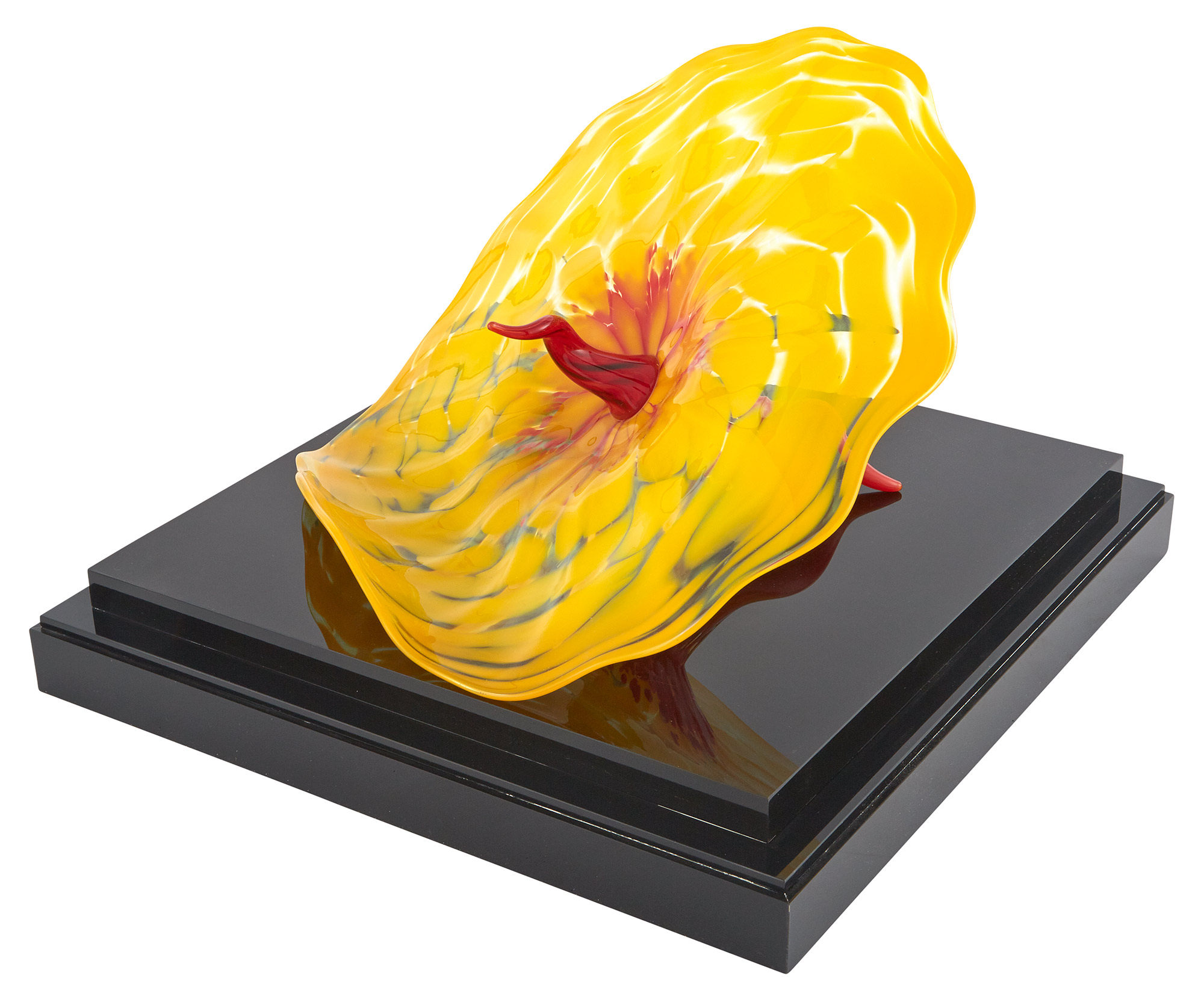 Lot image - Dale Chihuly Blown Glass Bel Fiori Sculpture with Red Protrusion