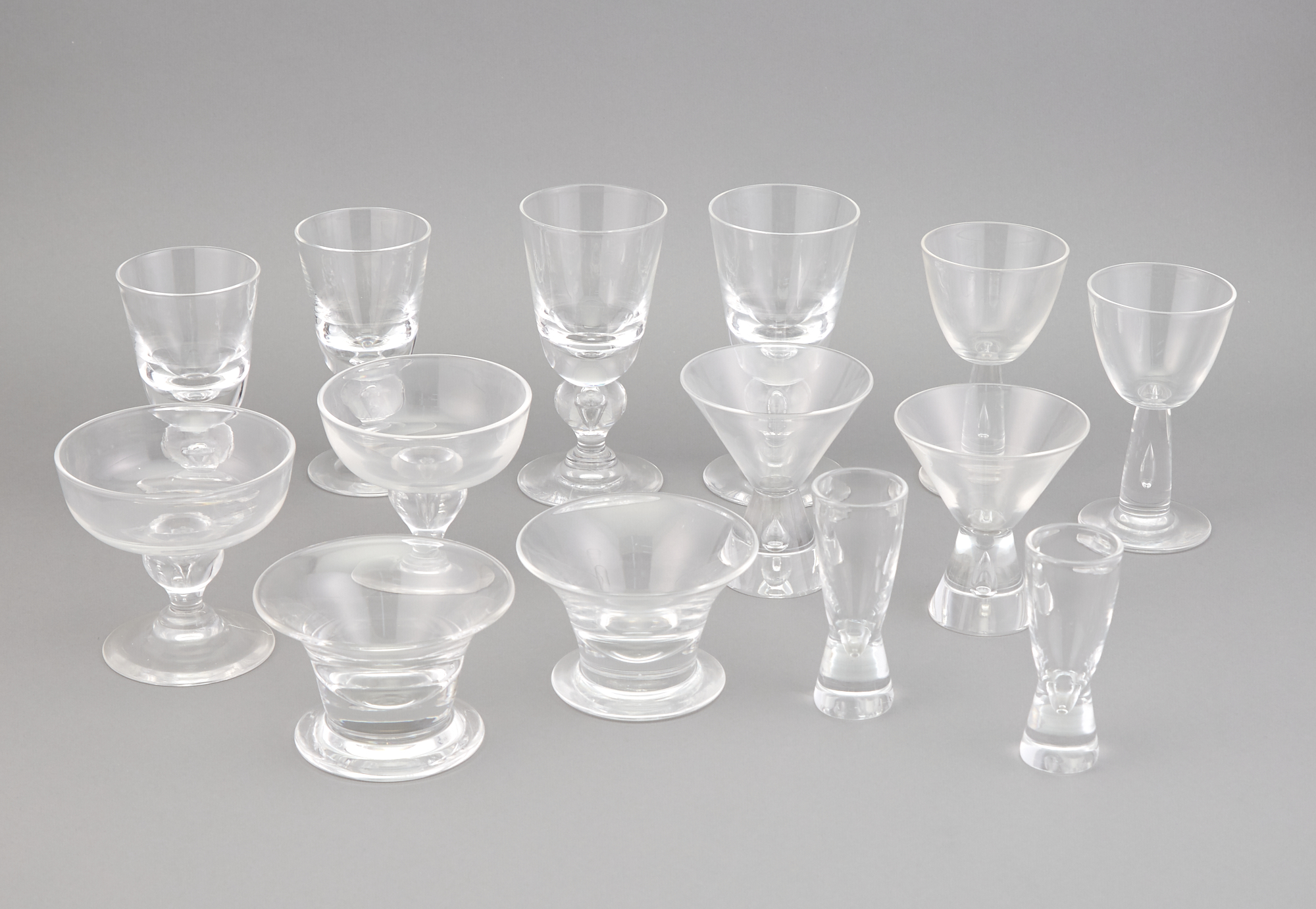 Lot image - Group of Steuben Teardrop Glasses