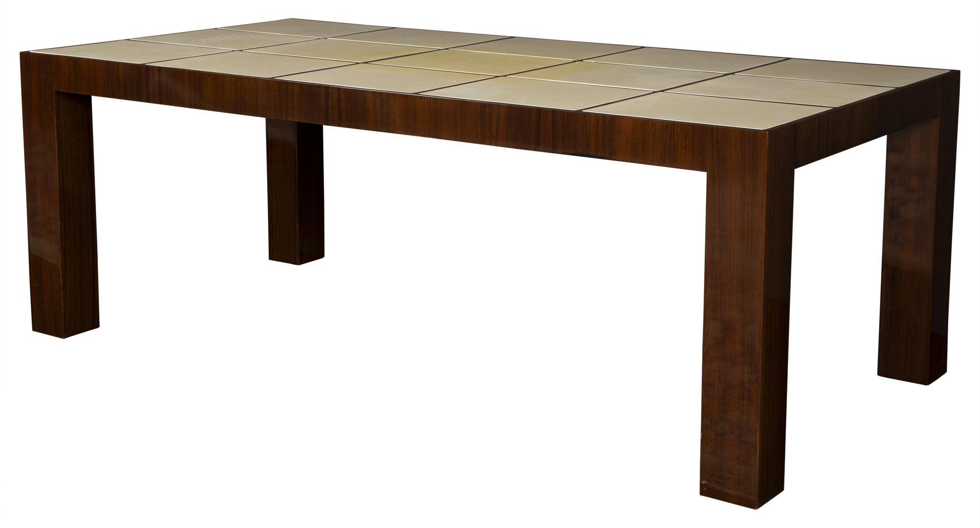 Lot image - Parsons Style Rosewood and Parchment Tile Low Table