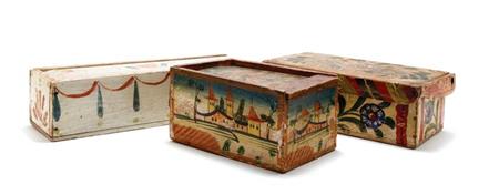 Lot image - Group of Three Painted and Decorated Boxes