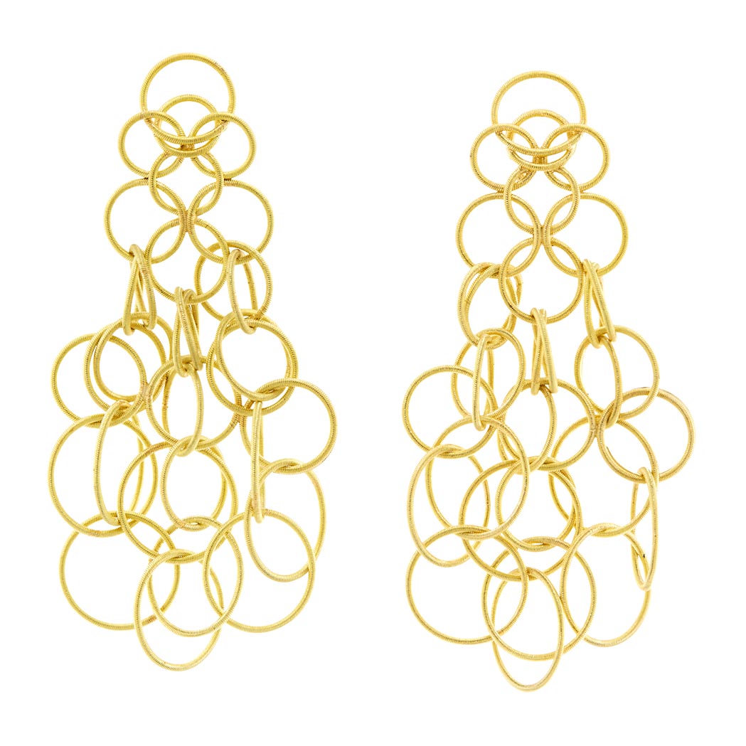 Lot image - Pair of Gold 'Hawaii' Pendant-Earrings, Buccellati