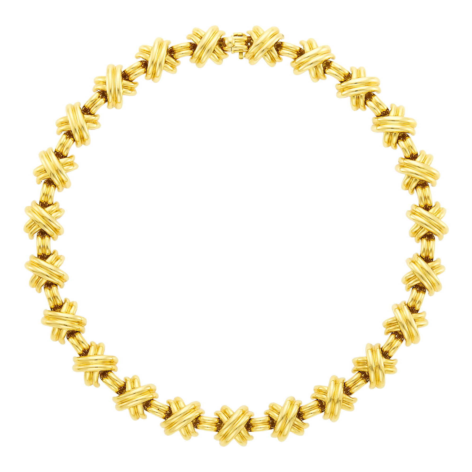 Lot image - Tiffany & Co. Gold Signature X Link Necklace