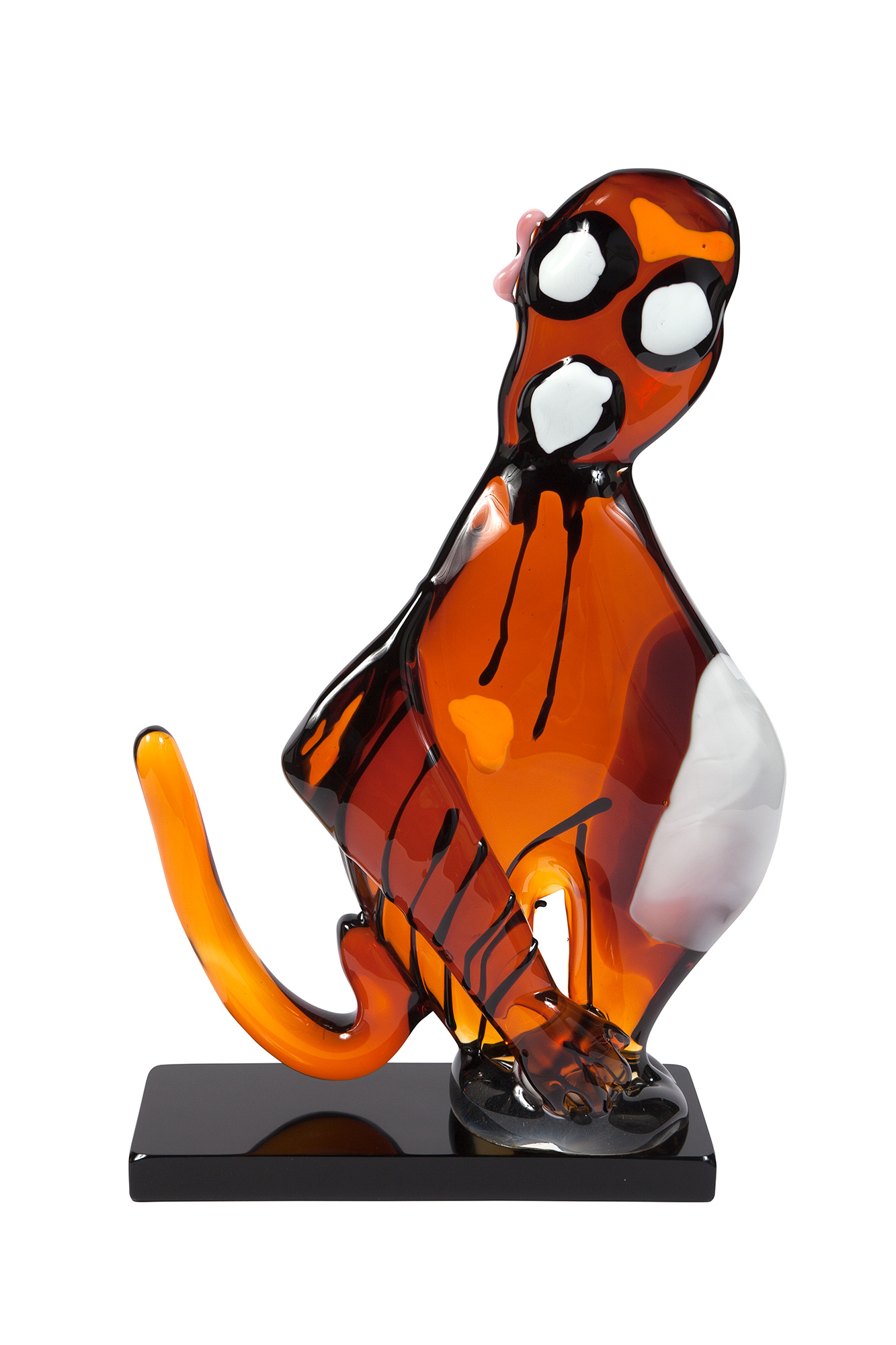 Lot image - Berengo Studio Blown Glass Sculpture of a Red Lemur