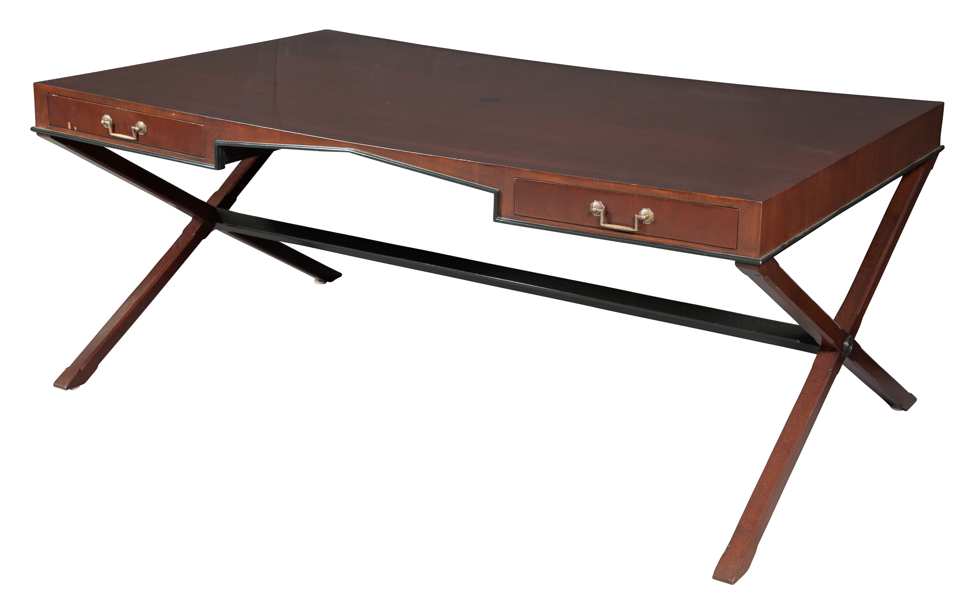 Lot image - Contemporary Inlaid Mahogany Writing Table