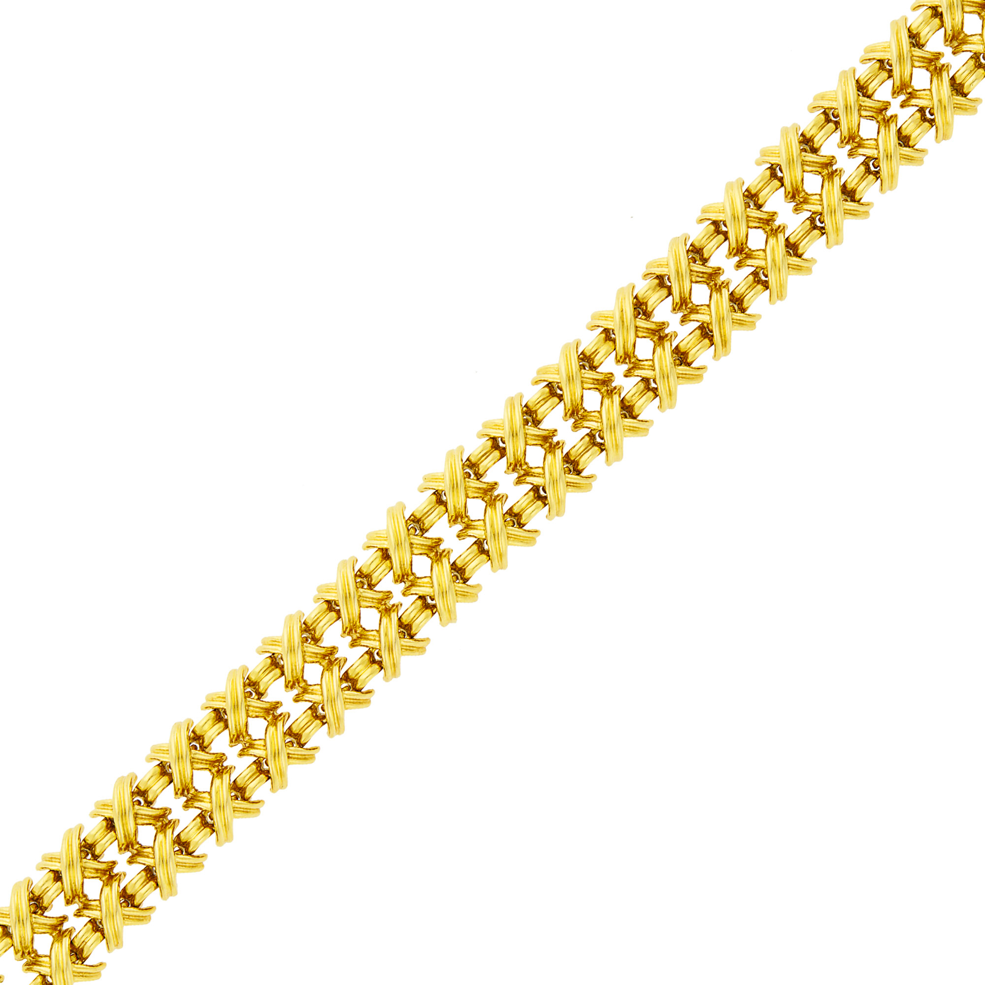 Lot image - Tiffany & Co. Double Strand Gold Signature X Link Bracelet