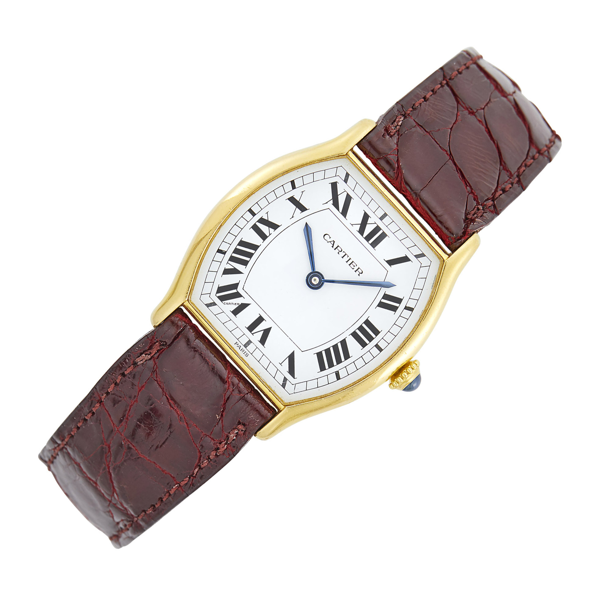 Lot image - Cartier Paris Gold Tortue Wristwatch