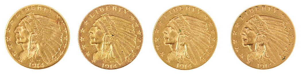 Lot image - United States $2 1/2 Indian Group