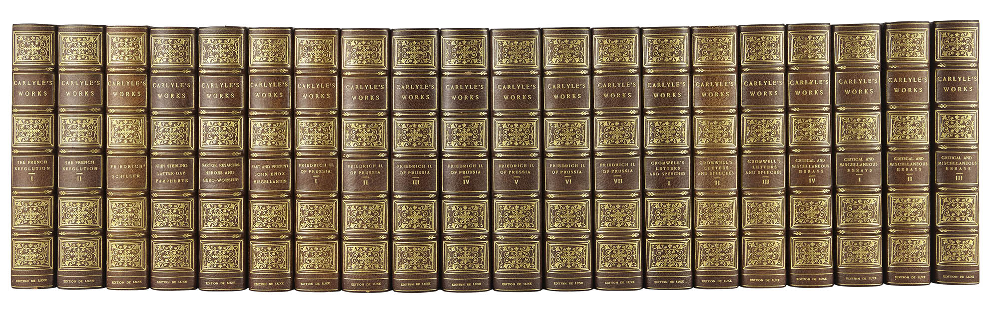 Lot image - [LIBRARY SET]  CARLYLE, THOMAS. Works.