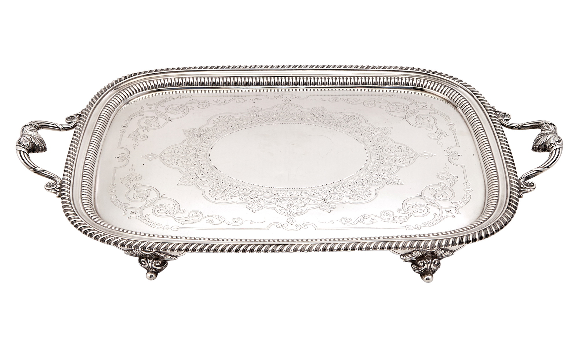 Lot image - George III Sterling Silver Two-Handled Tray