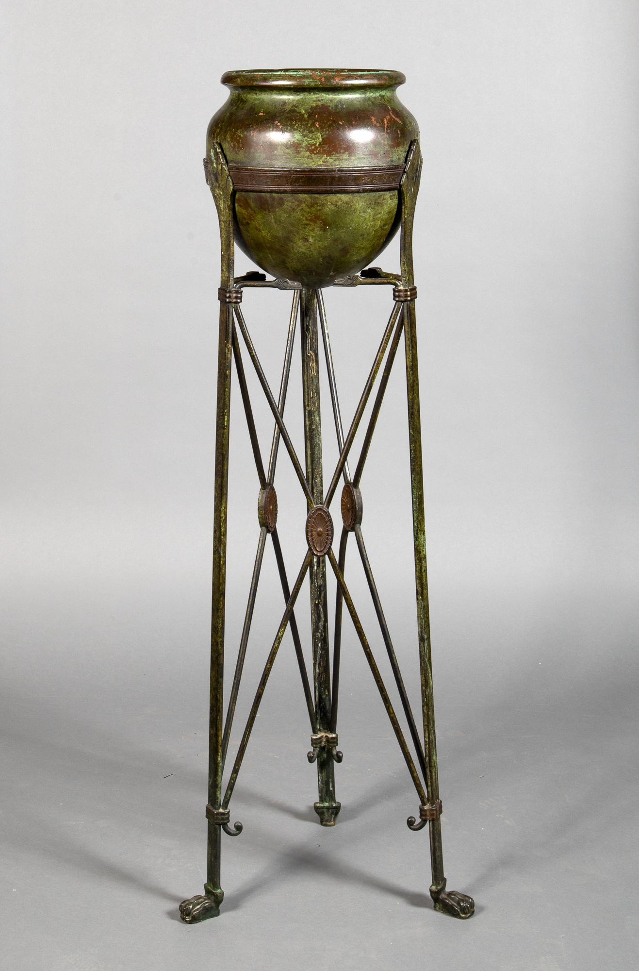 Lot image - Tiffany Studios Bronze Plant Stand