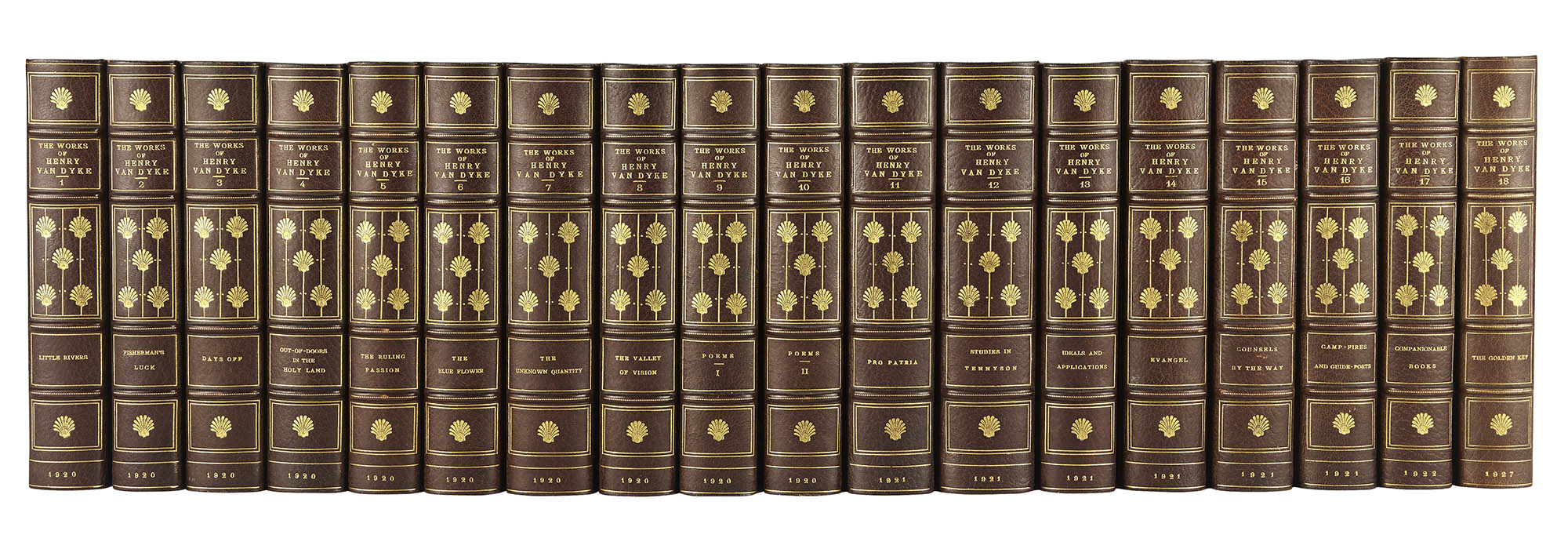 Lot image - [LIBRARY SET]  VAN DYKE, HENRY. Works.