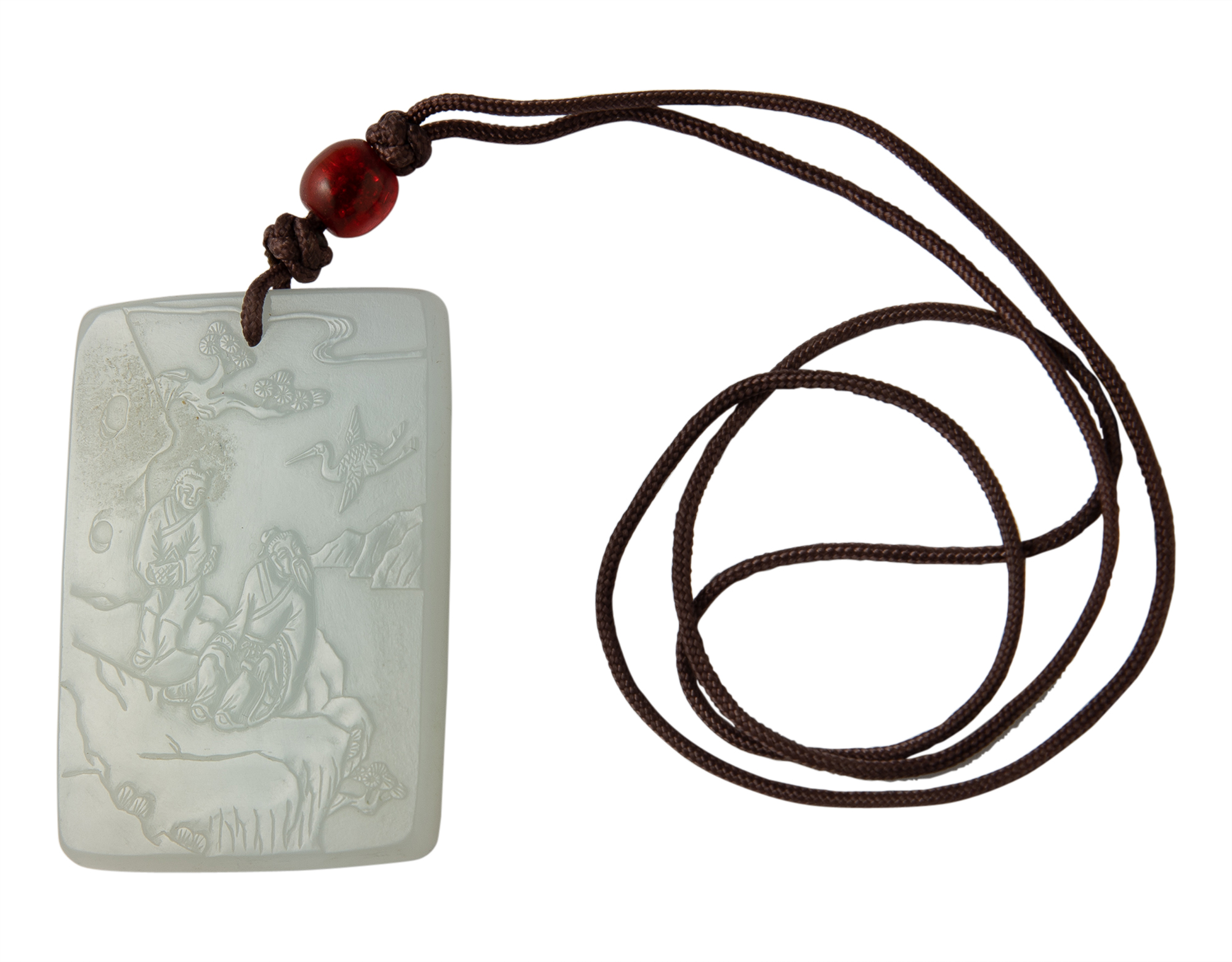 Lot image - A Chinese Carved White Jade Plaque